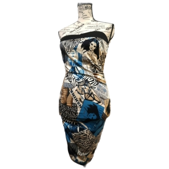 Janice Strapless Print Dress - Picture 5 of 6